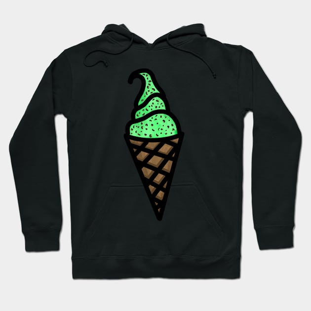 Mint Chocolate Chip Ice Cream Hoodie by CalliesArt